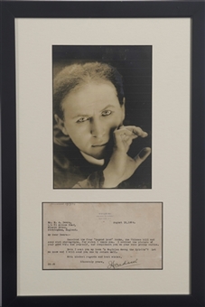 1924 Harry Houdini Signed Typed Letter on Personal Letterhead With Photo In 14x21 Framed Display (Beckett)